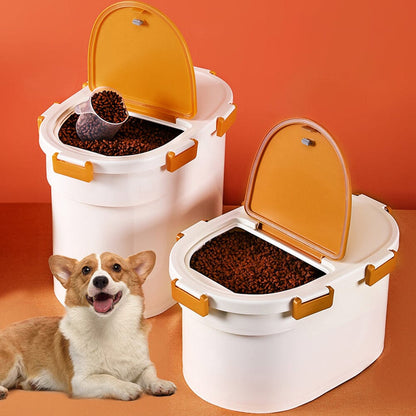 Airtight Flat-Top Pet Food Storage Bin for Dogs and Cats - 4-6kg Capacity