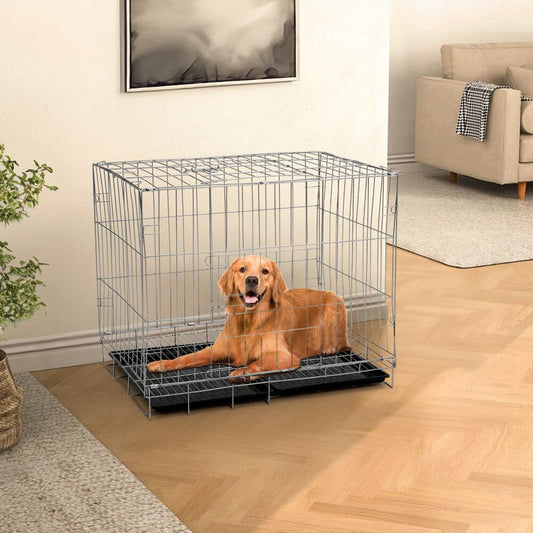 Wire Dog Crate with 2 Doors and Tray