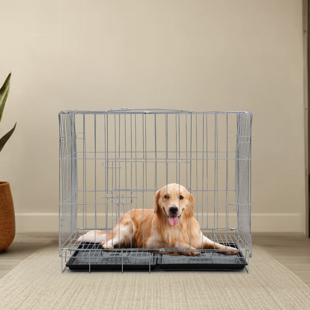 Wire Dog Crate with 2 Doors and Tray