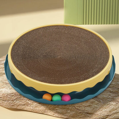 Circular Cat Scratching Board with Ball Toy