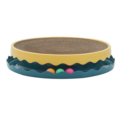 Circular Cat Scratching Board with Ball Toy