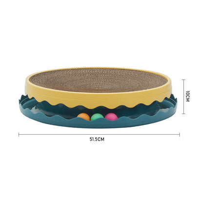 Circular Cat Scratching Board with Ball Toy
