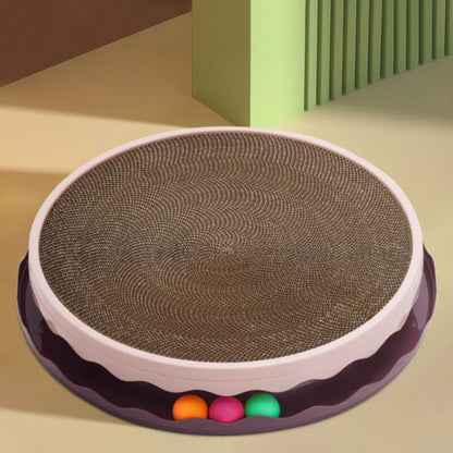 Circular Cat Scratching Board with Ball Toy