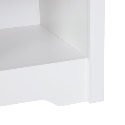 HOMCOM Modern Bedside Table, Nightstand with Drawer Shelf, End Table for Living room, Bedroom White