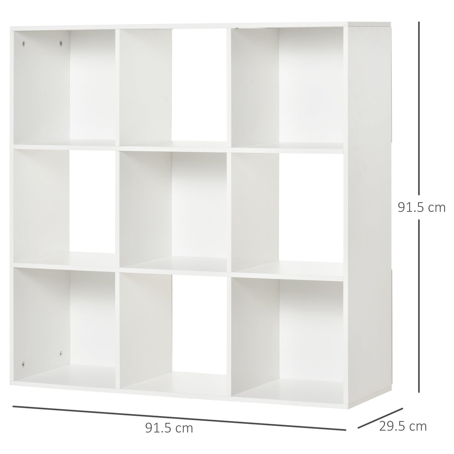 HOMCOM 3-tier 9 Cubes Storage Unit Particle Board Cabinet Bookcase Organiser Home Office Shelves White