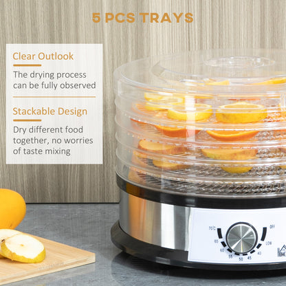 HOMCOM 40-70_ Five-Tray Food Dehydrator