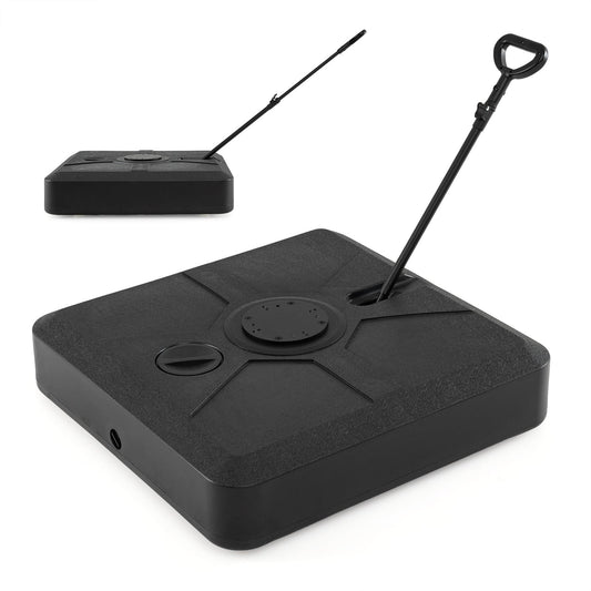 Cantilever Umbrella Base with Wheels and Retractable Pull Rod 150 kg Water and Sand-Black