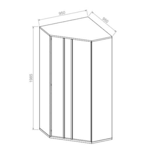 Imola IM-01 Corner Wardrobe 95cm