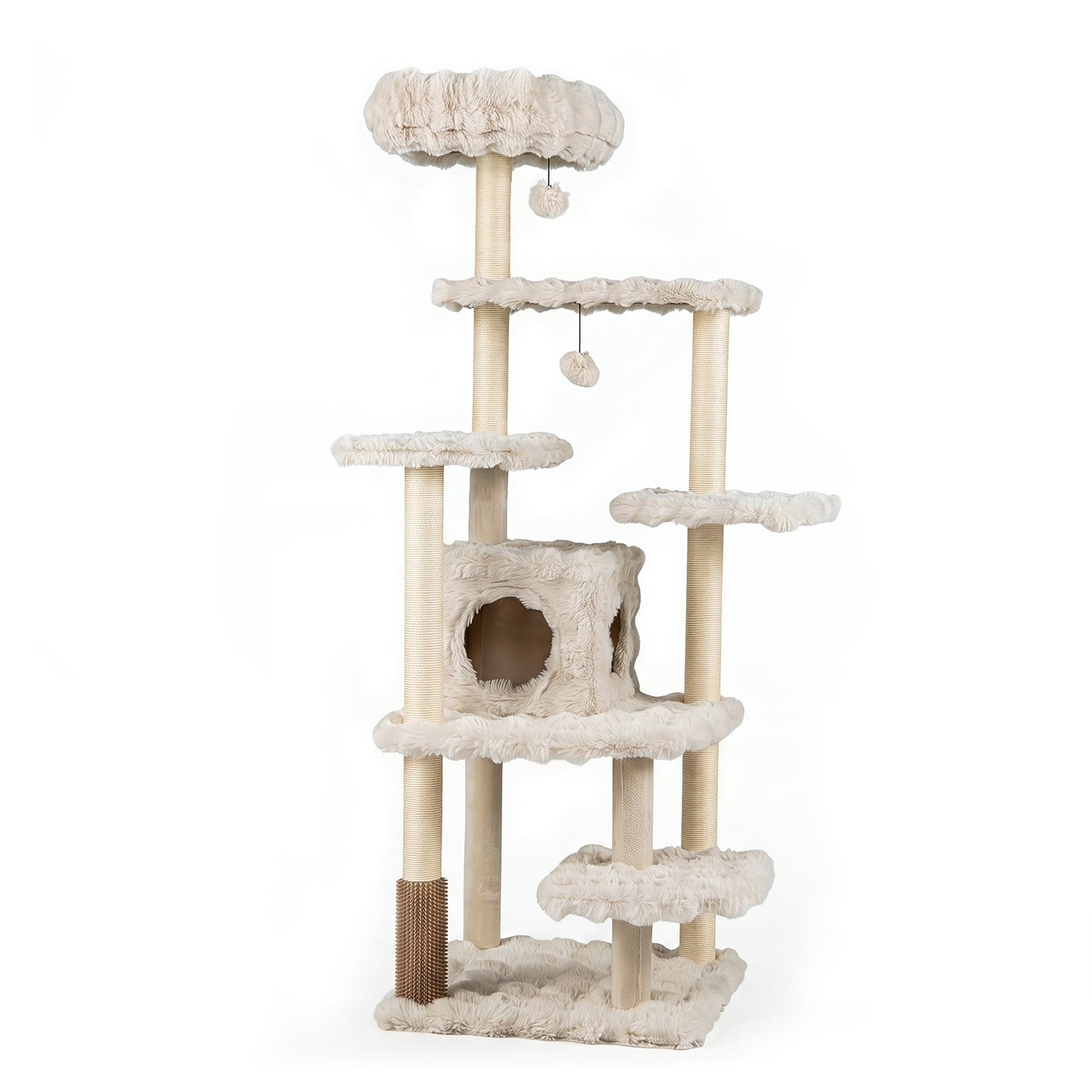 Cat Tree with Sisal Scratching Posts and Platform for Indoor Cats-Beige
