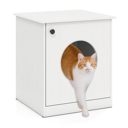 Cat Litter Box Enclosure for Living Room Bedroom-White