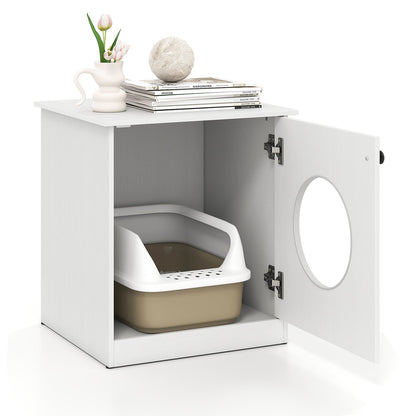 Cat Litter Box Enclosure for Living Room Bedroom-White