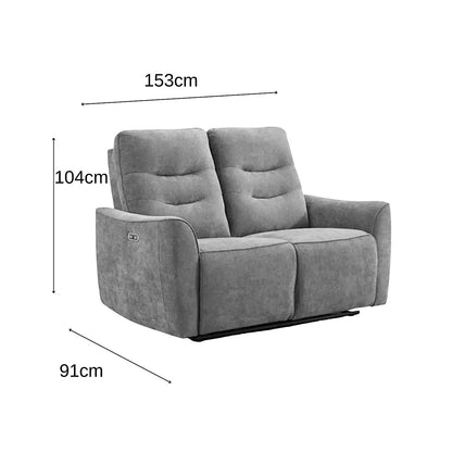 Cavendish 2 Seater Sofa Grey (Power Recliner)