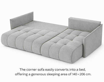 Corner Sofa Bed NESSA Sky Blue