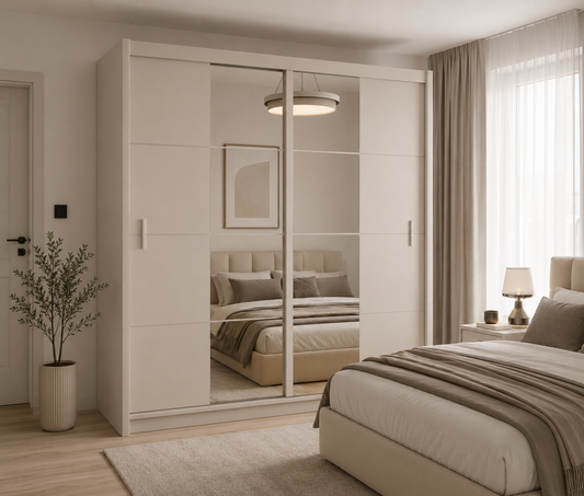 Cashmere Mirrored Sliding Door Wardrobe 203cm – RADLEY 2