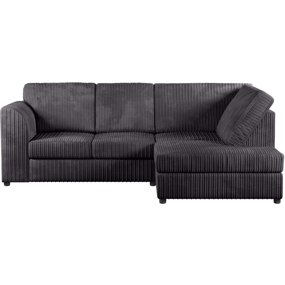 Chicago Jumbo Cord Full Back  Grey Corner Sofa