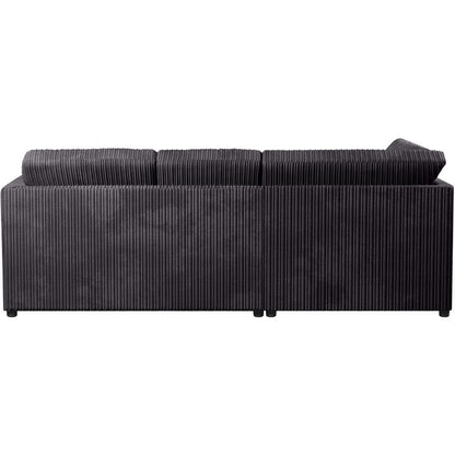 Chicago Jumbo Cord Full Back  Grey Corner Sofa