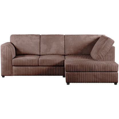 Chicago Jumbo Cord Full Back  Grey Corner Sofa