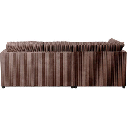 Chicago Jumbo Cord Full Back  Grey Corner Sofa