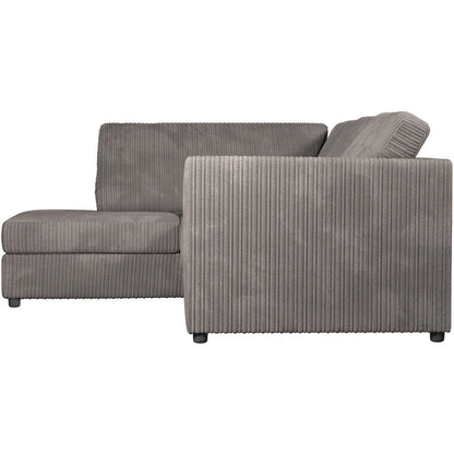 Chicago Jumbo Cord Full Back  Grey Corner Sofa