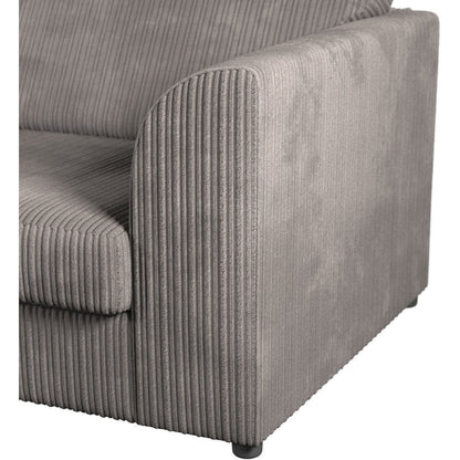 Chicago Jumbo Cord Full Back  Grey Corner Sofa