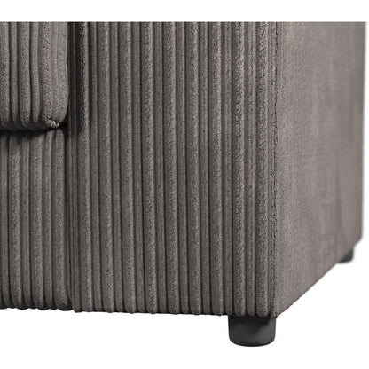 Chicago Jumbo Cord Full Back  Grey Corner Sofa