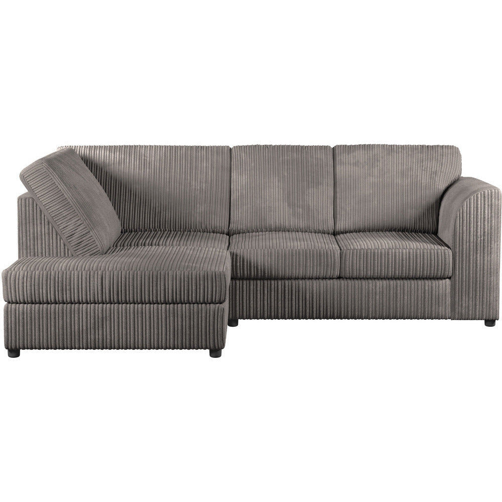 Chicago Jumbo Cord Full Back  Grey Corner Sofa