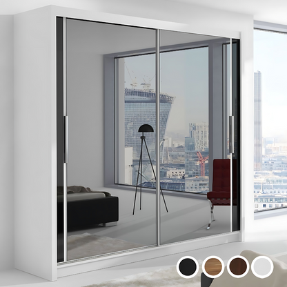 Chicago Sliding Door Wardrobe - White, Black, Oak, Walnut, Wenge, Grey