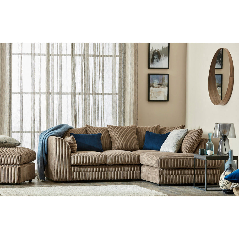 Chicago Jumbo Cord Black Corner Sofa