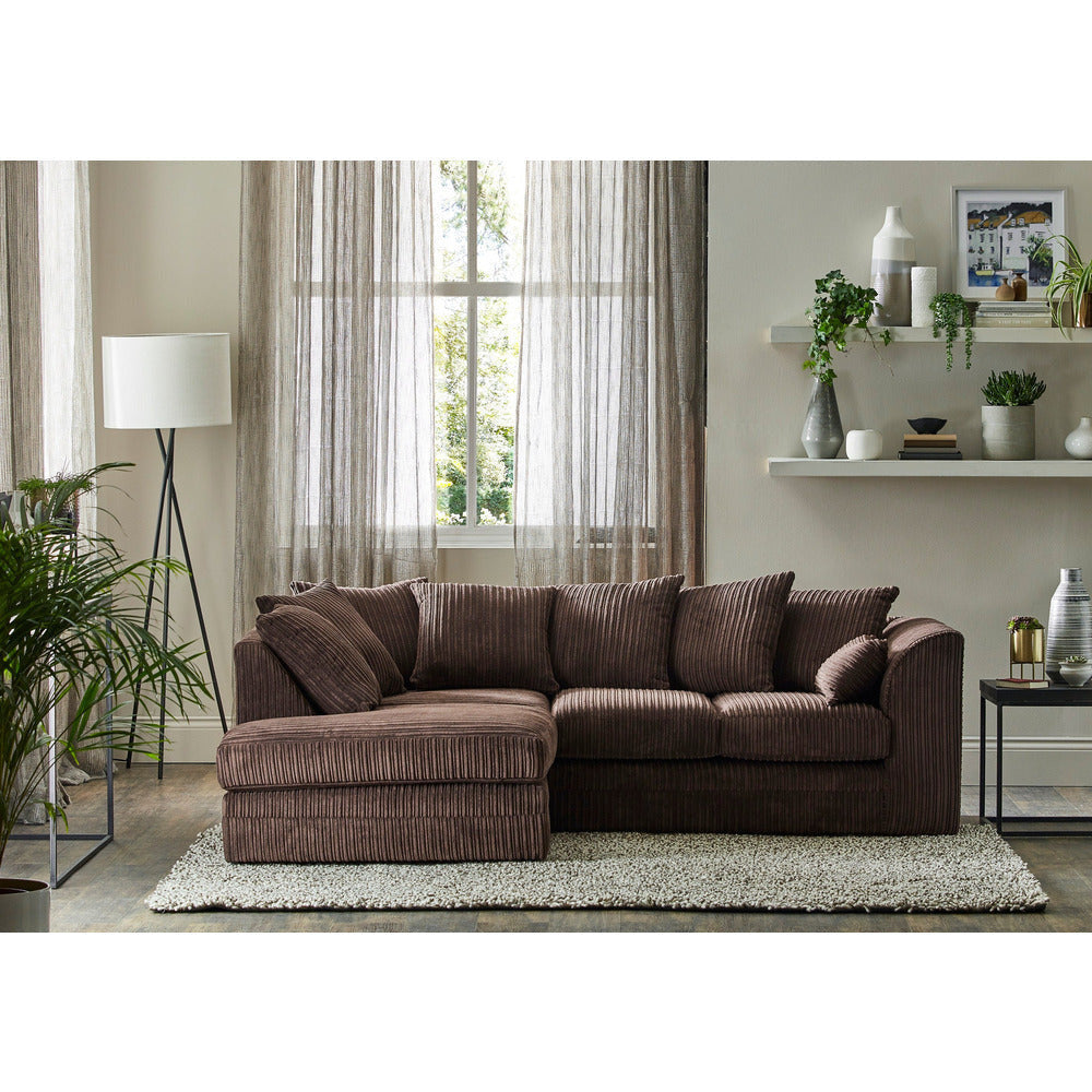 Chicago Jumbo Cord Grey Corner Sofa