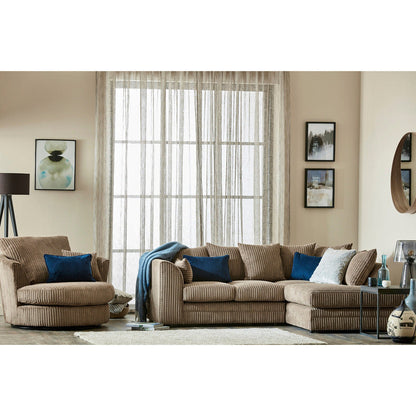 Chicago Jumbo Cord Black Corner Sofa