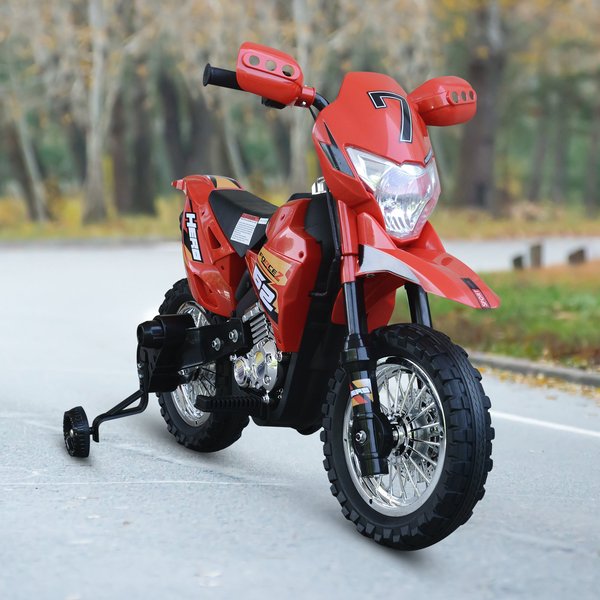 4-Wheels Children's Motorbike Ride On Car Electric 6V Battery - Red