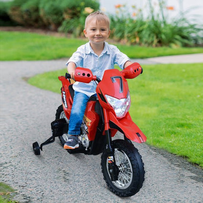 4-Wheels Children's Motorbike Ride On Car Electric 6V Battery - Red