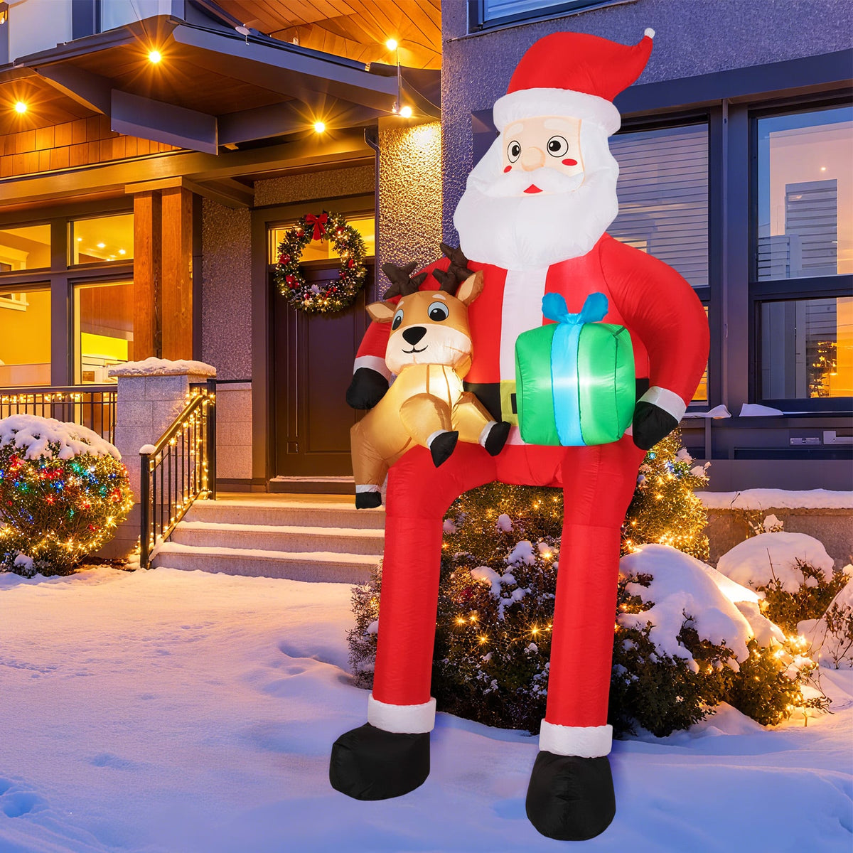 Christmas Inflatable Santa Outdoor Decoration with Built-in LED Lights