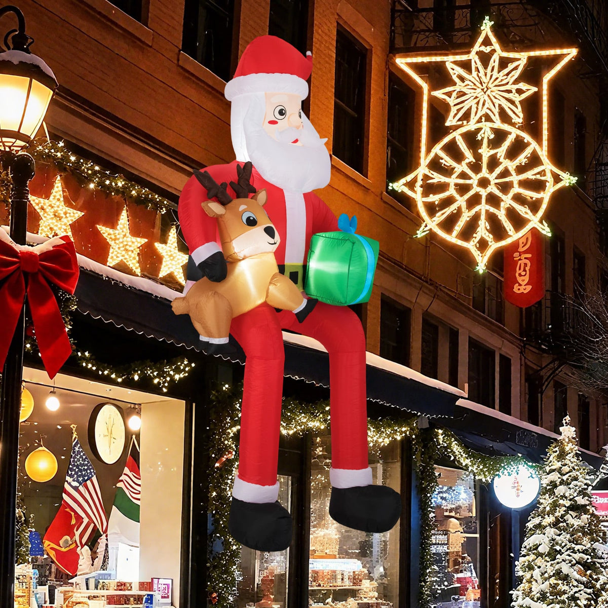 Christmas Inflatable Santa Outdoor Decoration with Built-in LED Lights