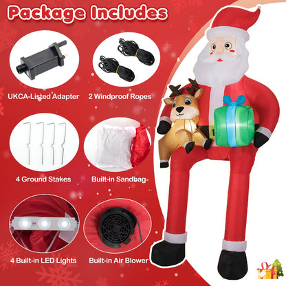 Christmas Inflatable Santa Outdoor Decoration with Built-in LED Lights