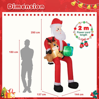 Christmas Inflatable Santa Outdoor Decoration with Built-in LED Lights