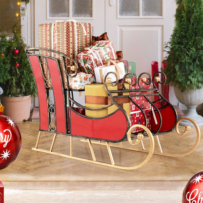 Christmas Santa Sleigh with 2-Tier Storage Shelf