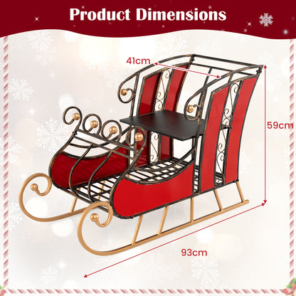 Christmas Santa Sleigh with 2-Tier Storage Shelf