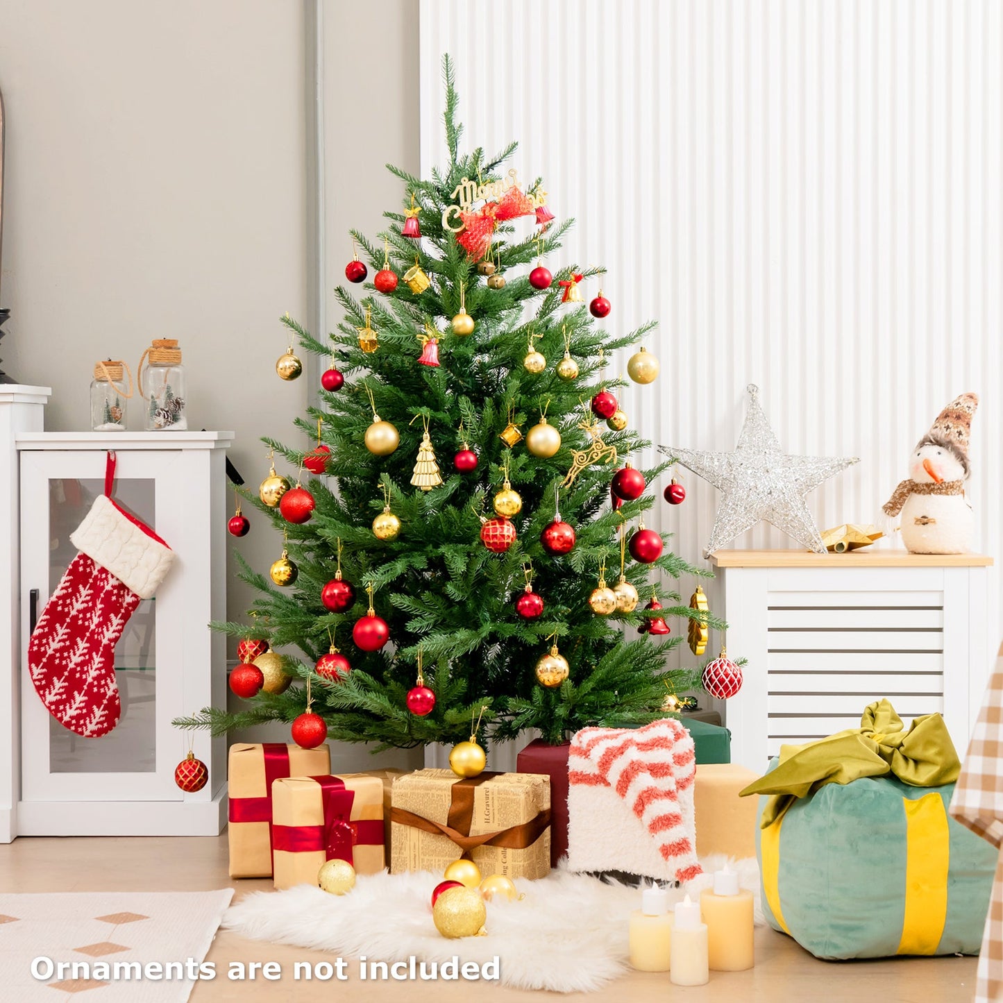 Pre-Lit Christmas Tree with LED Lights and 8 Lighting Modes-4.5 FT