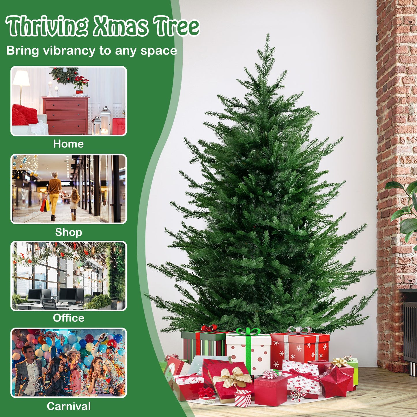 Pre-Lit Christmas Tree with LED Lights and 8 Lighting Modes-4.5 FT
