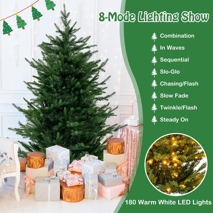Pre-Lit Christmas Tree with LED Lights and 8 Lighting Modes-4.5 FT