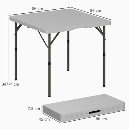 Outsunny 34/74cm Folding Camping Table, with Handle - Grey