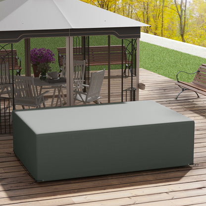 Pokrowiec na meble ogrodowe Outsunny Outdoor Garden Furniture Wodoodporny, anty-UV 600D, wytrzymały pokrowiec na meble ogrodowe Oxford z tkaniny prostokątnej, ciemnoszary, 245 x 165 x 66 cm