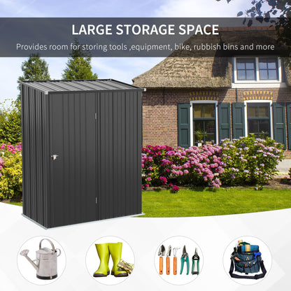 Outsunny 5.3ft x 3.1ft Outdoor Storage Shed, Garden Metal Storage Shed w/ Single Door for Backyard, Patio, Lawn, Charcoal Grey