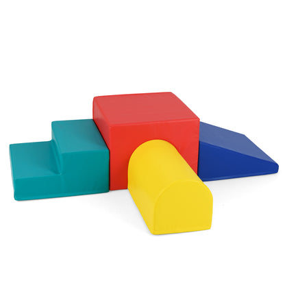 Climb and Crawl Foam Block Play Set for Infant Baby and Toddlers-Blue &amp; Red
