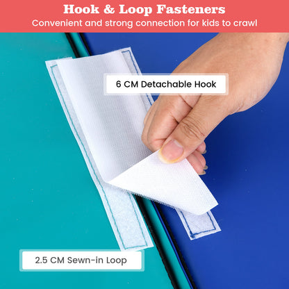 Climb and Crawl Foam Block Play Set for Infant Baby and Toddlers-Blue &amp; Red