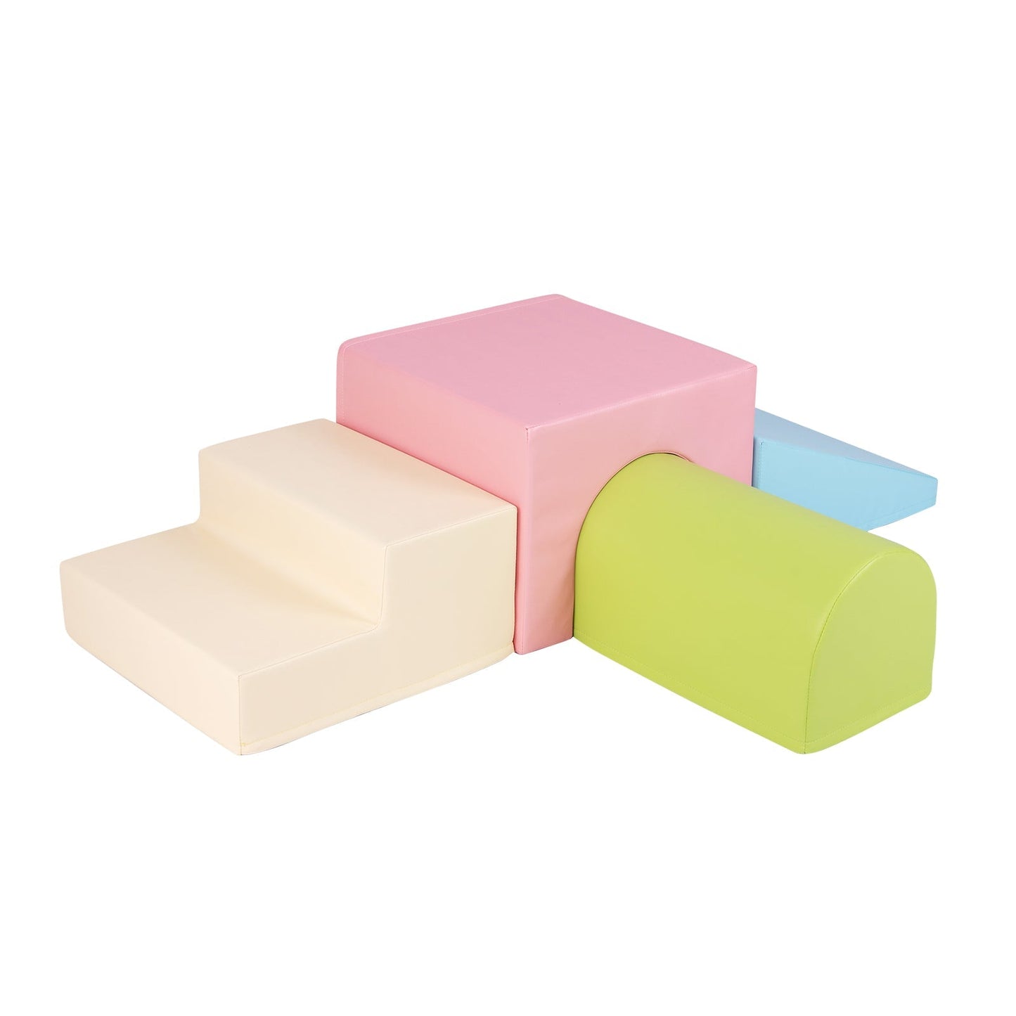 Climb and Crawl Foam Block Play Set for Infant Baby and Toddlers-Pink