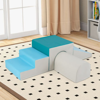 Climb and Crawl Foam Block Play Set for Infant Baby and Toddlers-Blue