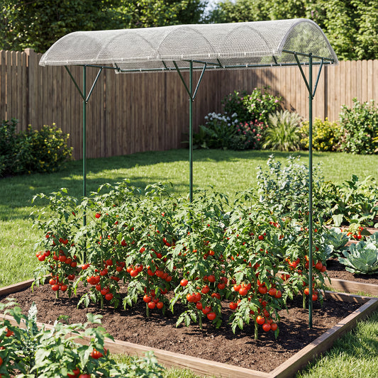 Climbing Vegetables Fruits Flowers Shelter with PVC Canopy and Metal Stand
