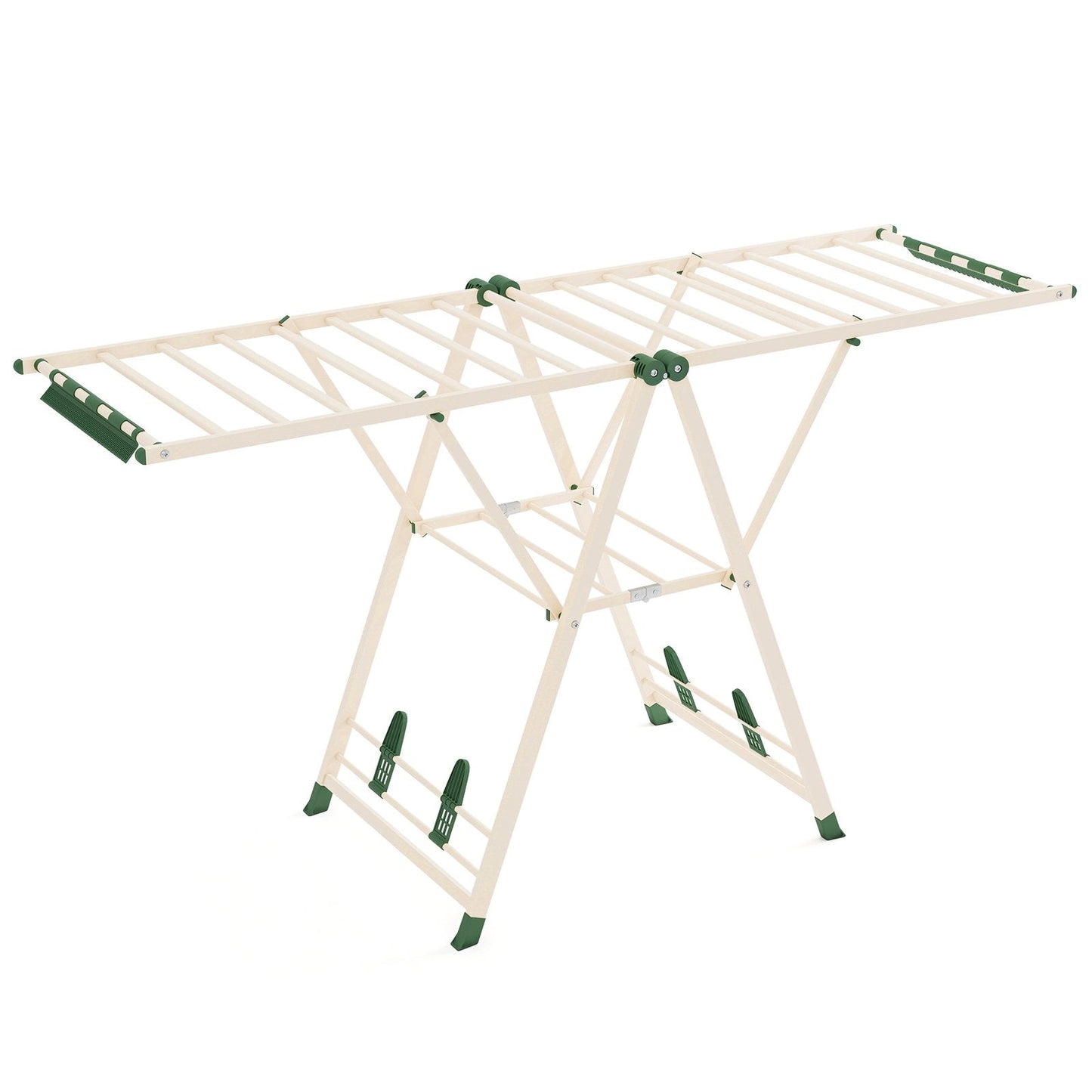 Clothes Drying Rack Foldable Metal Laundry Drying Rack-Beige